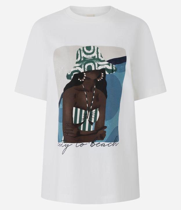 Blusa em Algodão com Estampa Mulher de Roupa de Praia - 1
