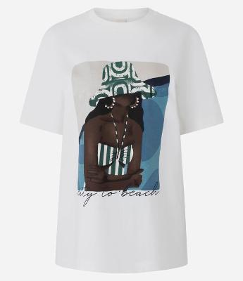 Blusa em Algodão com Estampa Mulher de Roupa de Praia