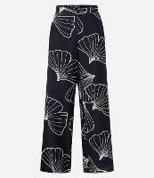 Calça Wide Leg em Viscose com Bordado Folhagem - 1