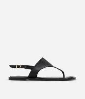 Sandália Rasteira de Couro com Fivela para Fechamento - 1