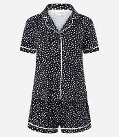 Pijama Short Doll Americano em Viscose com Estampa Poá - 1