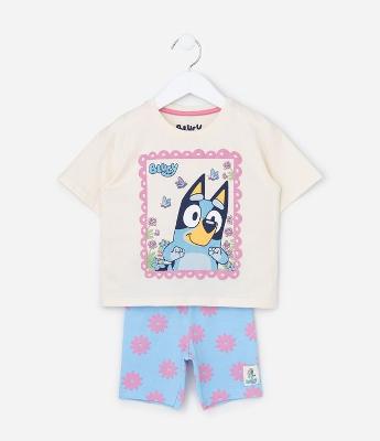 Conjunto Curto Infantil com Estampa Bluey - Tam 1 a 6 Anos
