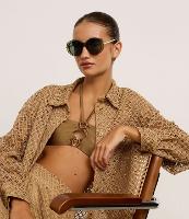 Óculos de Sol Geométrico Arredondado com Haste Fina - 2