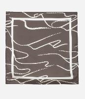 Lenço Quadrado em Cetim com Estampa Traços - 1