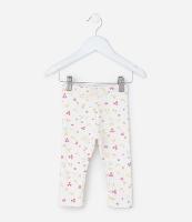 Calça Legging Infantil com Estampa Floral - Tam RN a 18 meses - 1