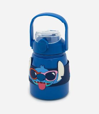 Garrafa Térmica com Canudo e Silicone do Stitch 850ml