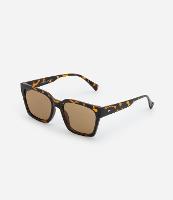 Óculos de Sol Quadrado com Aro Tartaruga e Hastes Finas - 1