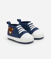 Tênis Infantil Botinha em Sarja com Bordado de Ursinho - Tam 15 a 19 - 1