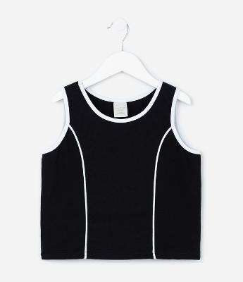 Regata Infantil com Detalhes Contrastantes - Tam 5 a 14 Anos