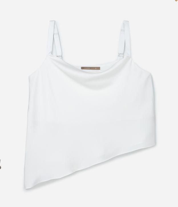 Blusa Acetinada com Decote Degagê e Barra Irregular Curve & Plus Size - 1