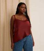 Blusa Acetinada com Decote Degagê e Barra Irregular Curve & Plus Size - 2