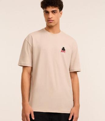 Camiseta Relaxed em Algodão com Estampa de Cartas e Lettering