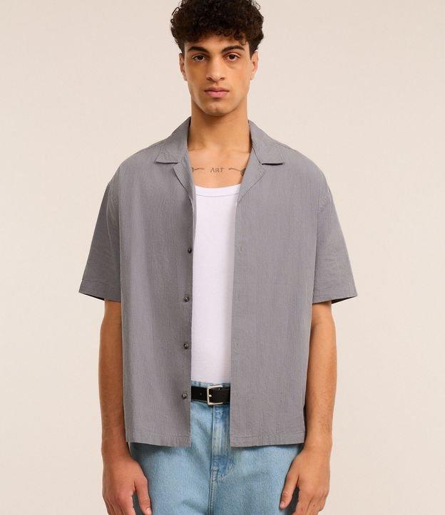 Camisa Boxy em Anarruga com Estampa Listrada - 2