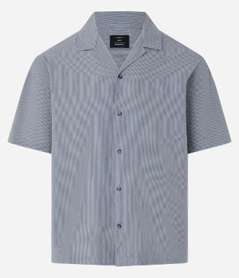 Camisa Boxy em Anarruga com Estampa Listrada