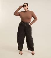 Calça Barrel em Jeans com Lavagem Dirty Curve & Plus Size - 3