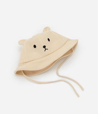 Chapéu Infantil com Bordado Carinha de Urso - Tam Único