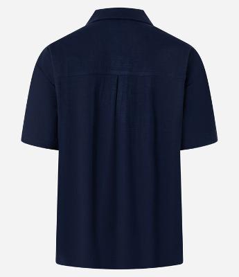 Camisa Texturizada em Orly com Bolsos e Botões