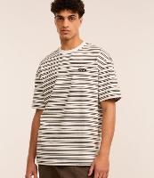 Camiseta Relaxed em Algodão com Estampa de Listras e Texturizada - 1