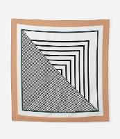 Lenço Quadrado em Cetim com Estampa de Mix Listras - 1