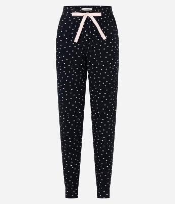 Calça de Pijama Jogger em Viscose com Estampa Poá