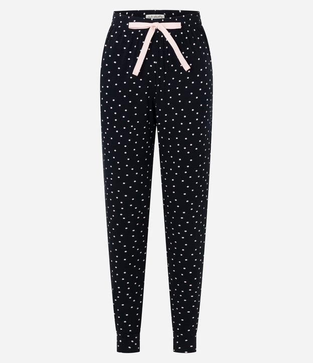 Calça de Pijama Jogger em Viscose com Estampa Poá - 1