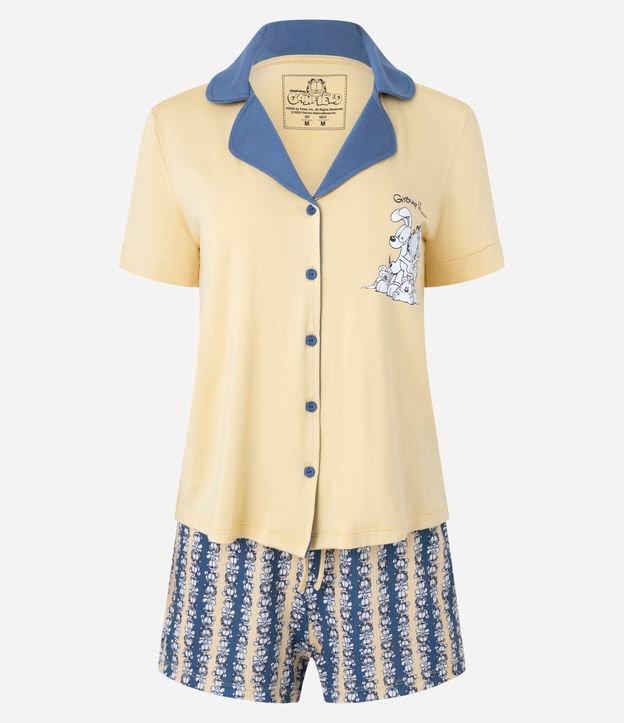 Pijama Short Doll em Viscose com Estampa Garfield - 1