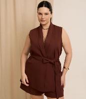 Colete Alfaiataria Alongado com Amarração na Cintura Curve & Plus Size - 3
