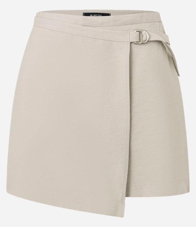 Saia Curta em Viscose Transpassada com Fivela Lateral - 1