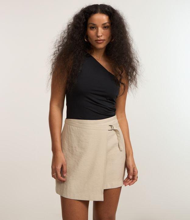 Saia Curta em Viscose Transpassada com Fivela Lateral - 2