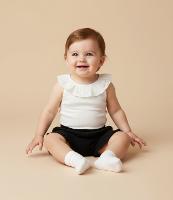 Bermuda Clochard Infantil com Babadinho Texturizada - Tam 0 a 18 Meses - 2