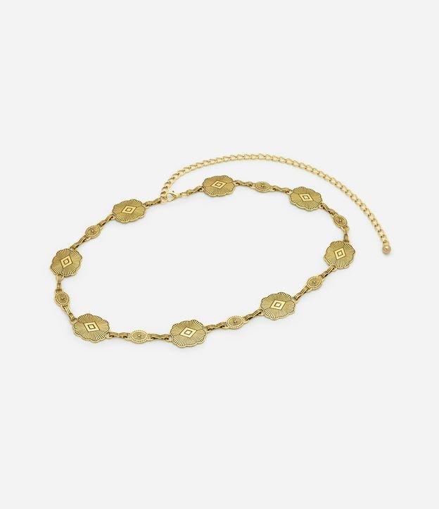 Cinto em Metal com Moedas Trabalhadas e Corrente - 1