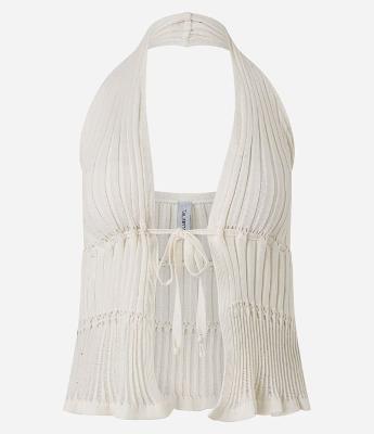 Blusa Frente Única em Tricô com Amarração