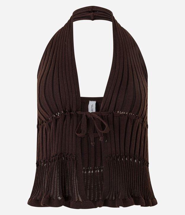 Blusa Frente Única em Tricô com Amarração - 1