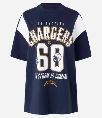 Camiseta Over Esportiva em Algodão com Estampa Chargers NFL
