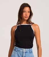 Blusa Seamless com Viés e Alças Contrastantes - 2