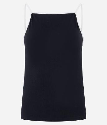 Blusa Seamless com Viés e Alças Contrastantes