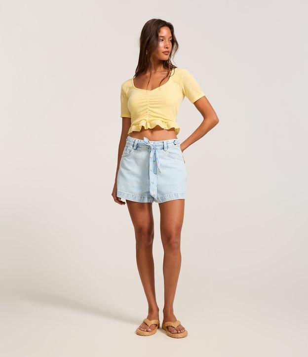Short Mom Jeans com Lenço e Ilhós - 2