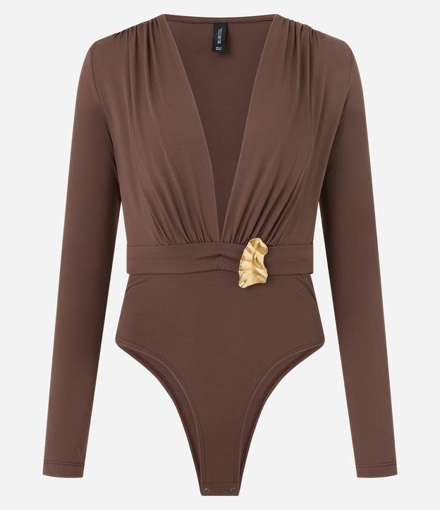 Body com Decote Profundo e Aviamento Aplicado - 1