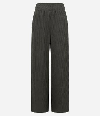 Calça Wide Leg em Ribana Texturizada