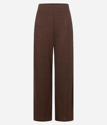 Calça Wide Leg em Ribana Texturizada