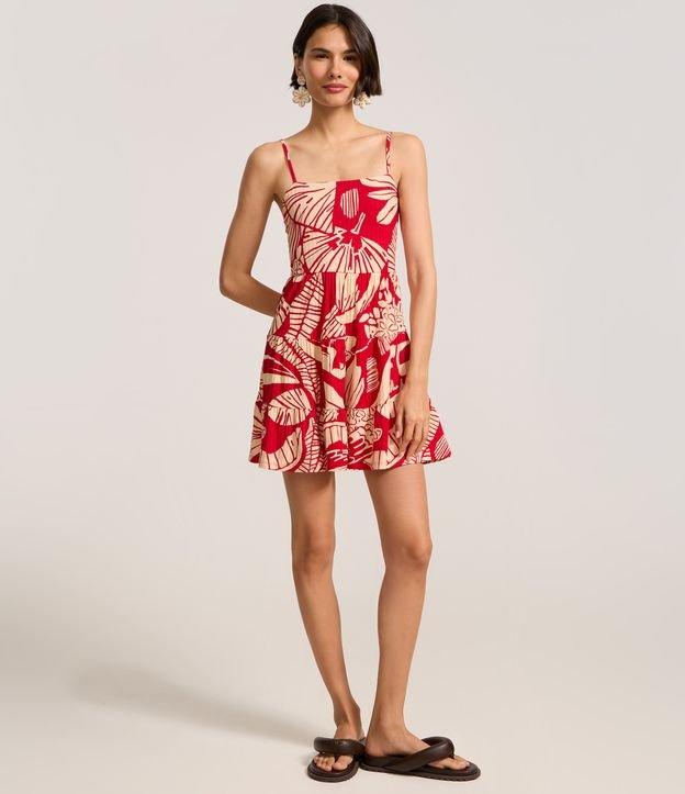 Vestido em Ribana com Estampa Folhagem - 2
