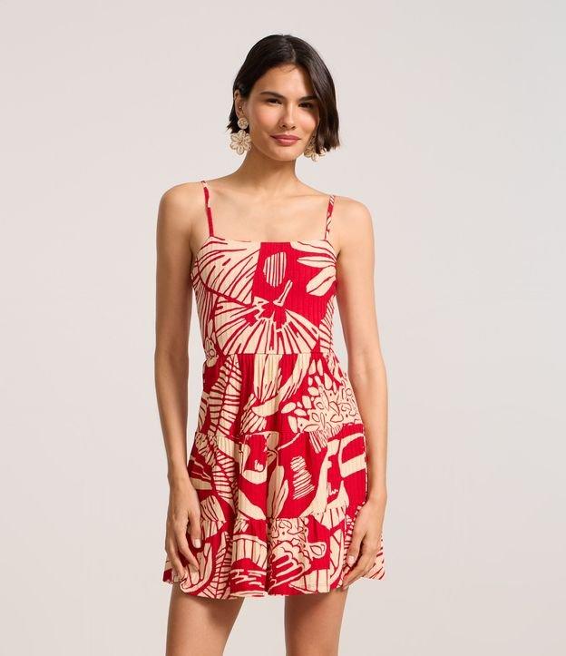 Vestido em Ribana com Estampa Folhagem - 3