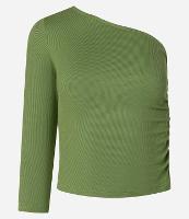 Blusa Ombro Só em Ribana e Franzido Lateral - 1