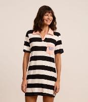 Camisola em Viscose Listrada com Gola Polo e Estampa Peanuts - 3