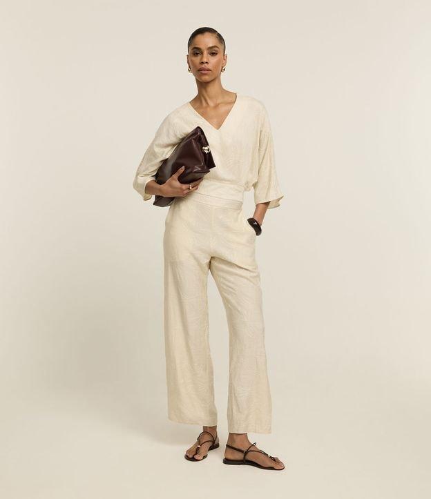 Blusa em Laise com Bordado Floral e Manga 7/8 - 2