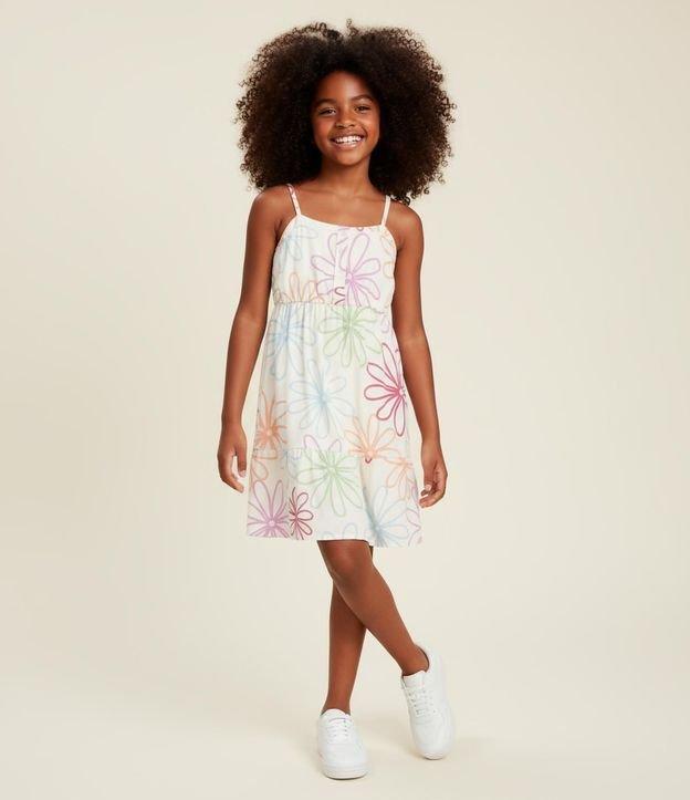 Vestido Infantil de Alcinha em Viscose com Estampa Floral - Tam 5 a 14 Anos - 2