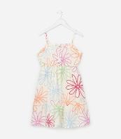 Vestido Infantil de Alcinha em Viscose com Estampa Floral - Tam 5 a 14 Anos - 1