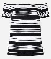 Blusa Ombro a Ombro em Seamless com Listras - 1