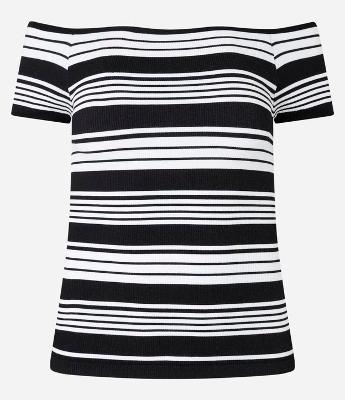 Blusa Ombro a Ombro em Seamless com Listras