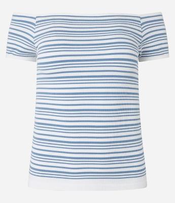 Blusa Ombro a Ombro em Seamless com Listras
